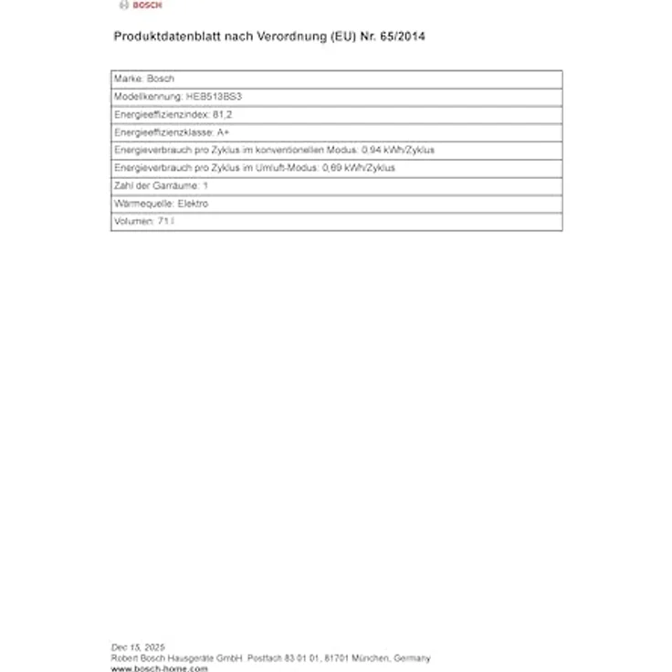 Bosch HND411LS67, Herdset mit 71 l Garraum, 3D-Heißluft und Bräterzone 2400 W – Bild 17