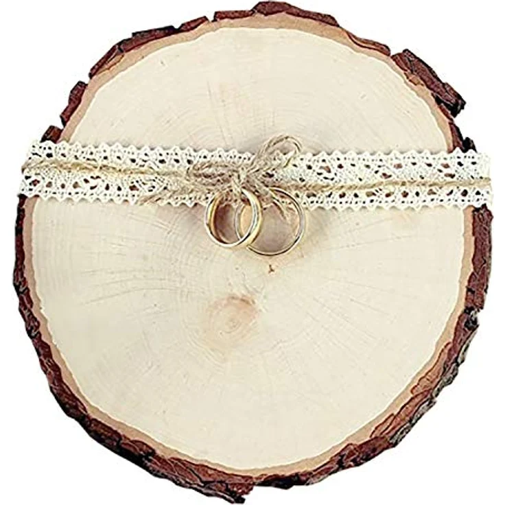 Unbekannt Runde Holzscheibe 30 cm x 2 cm, unbehandelt mit Baumrinde, ideal für DIY Tischdeko und Hochzeiten – Bild 3