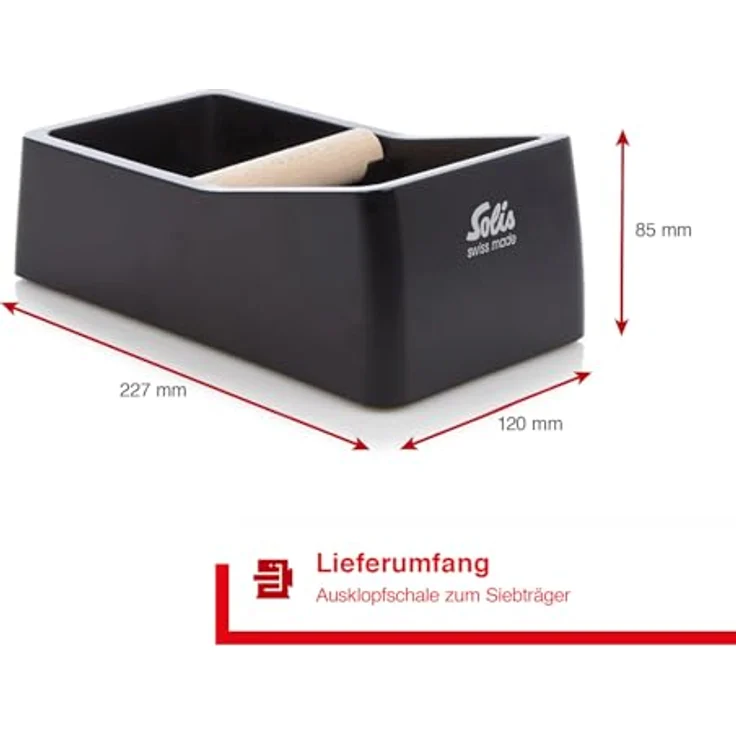 Solis Ausklopfschale für Kaffeesatz, 8 x 11,5 x 22,schwarz – Bild 7