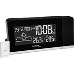 Technoline Projektionswecker WT 539, Funkuhr mit Innen-/Außentemperatur, Wettervorhersage und Farbwechselanzeige, Schwarz