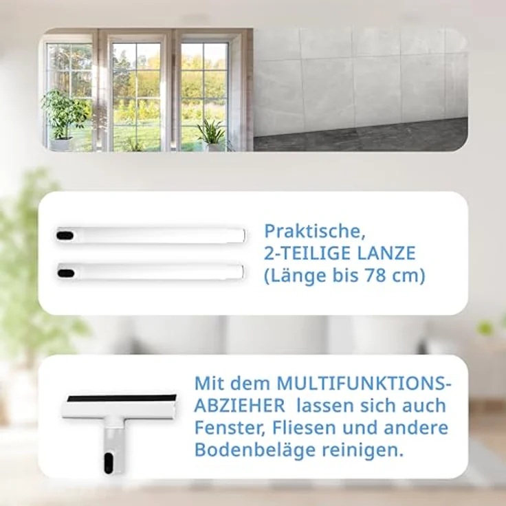 "Grafner Wasch-Sauger mobiler Waschsauger 450 Watt mit Lanze & Saugwischer, beutellos, 450 W, weiß" – Bild 6