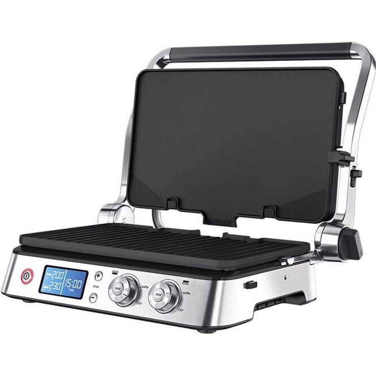 Braun Multigrill 9 CG 9040, Kontaktgrill inkl. Grill- und Flachplatten, Grillpositionen: Kontakt, BBQ, Ofen, Spülmaschinenfeste Platten, Fettauffangschale, 250° Höchsttemperatur, Sear-Funktion (Boost), Schwarz/Edelstahl – Bild 2
