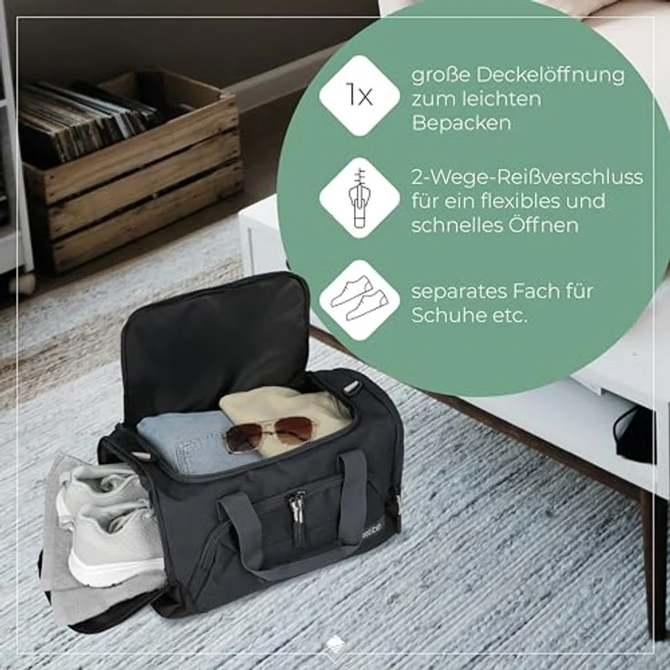 Travelite Kick Off Weekender Reisetasche S, 40 cm, grau, 100% Polyester – Bild 6