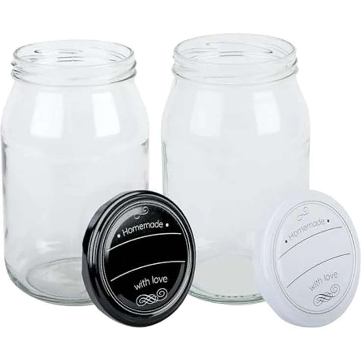 Axentia Einmachglas HOMEMADE 948 ml mit Beschriftungszeile, kleines Marmeladenglas, ideal für Nachspeise oder Vorspeise