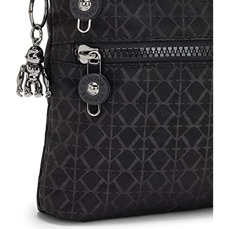 Kipling Basic Plus Alvar, Unisex Umhängetasche mit verstellbarem Schultergurt, 32 cm, Schwarz, mit drei Reißverschlussfächern – Bild 7