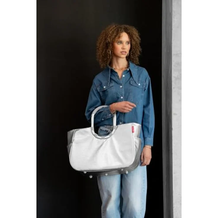 reisenthel Loopshopper L, Shopper Tasche 46 cm, silberfarben, 100% PET – Bild 2