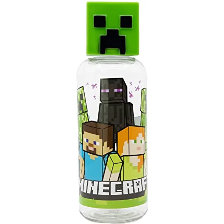 Minecraft 3D Ecozen Trinkflasche, 560 ml, robuste Kinder-Trinkflasche mit Figurine Design