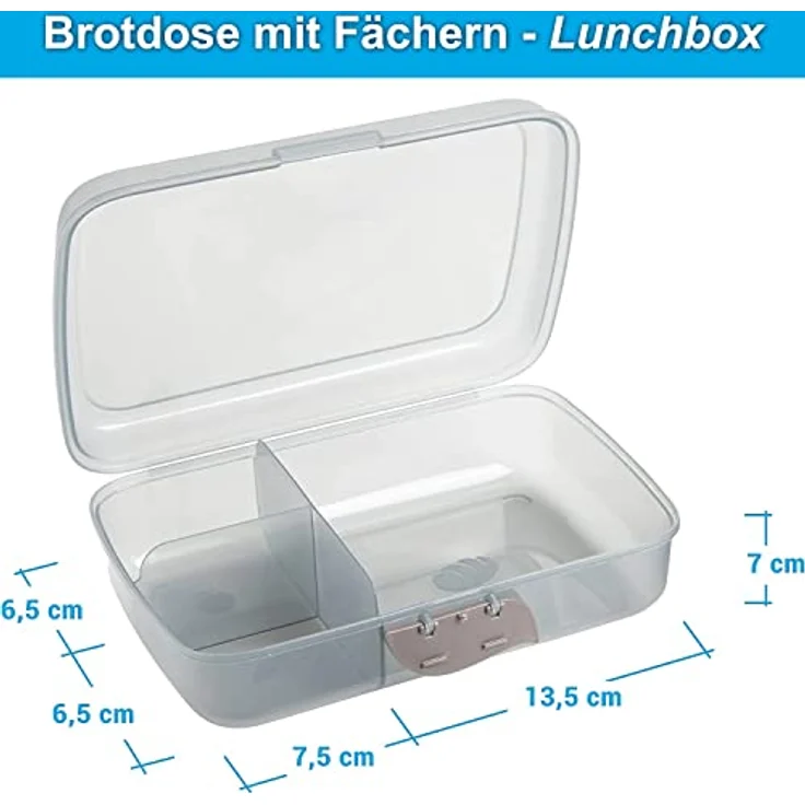2friends Brotdosen Kinder, Lunchbox, 2 Stück+2 Schraubdeckeldosen, Brotdose Kinder mit Fächern und Clickverschluss, Bento Box, Brotzeitbox, Frühstücksbox, ohne BPA+Weichmacher, 100% recyclebar – Bild 2