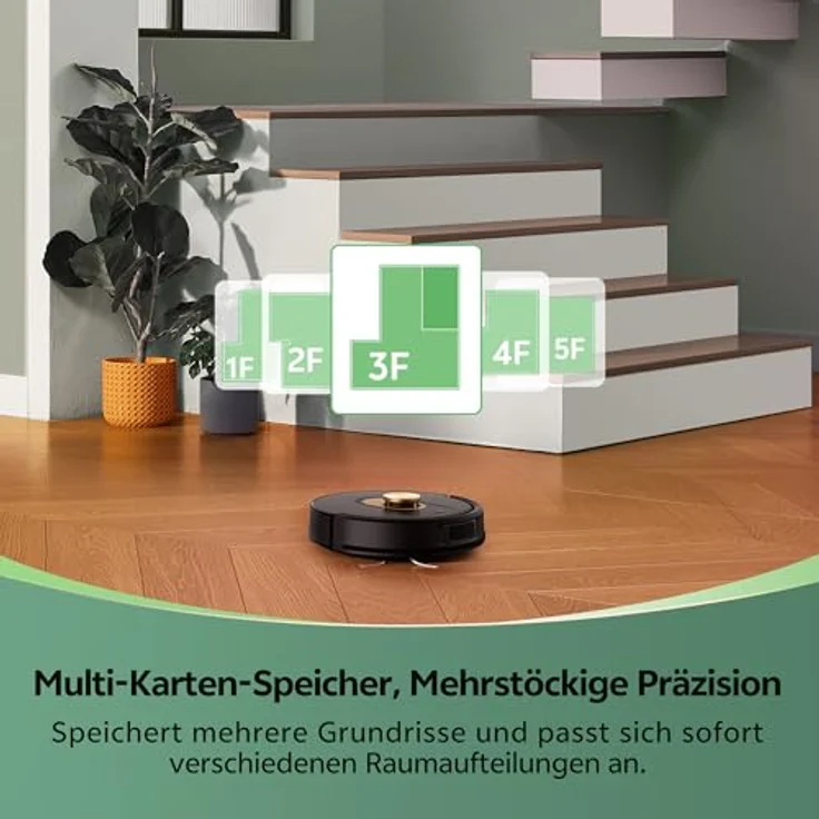 Vexilar W9 Staubsauger Roboter mit Wischfunktion, 8000Pa LiDAR Navigation, 3-in-1, 150 Min Laufzeit, 15 No-Go Zonen, APP Steuerung, ideal für Tierhaare und Teppich – Bild 5