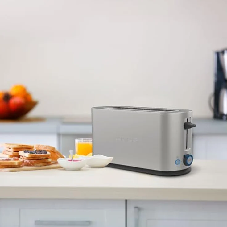 Taurus Mytoast II Legend Toaster | 900 W | 2 Schlitze | 7 Bräunungsstufen | Auftauen, Aufwärmen und Abbrechen | Edelstahl | Krümelschublade | Extra Lift – Bild 4