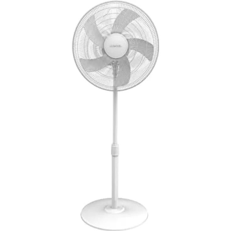 KUMTEL Standventilator KTF-350, 50 W, oszillierend, 5-Blatt-Rotor, geräuscharmer Betrieb, verstellbare Höhe, weiß – Bild 1