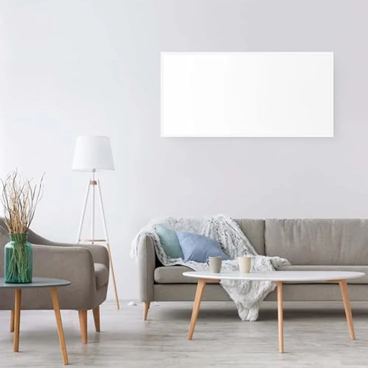 Wiltec Infrarotheizung 700 Watt, energieeffizienter Heizkörper, Wandmontage Elektroheizung, Weiß – Bild 3