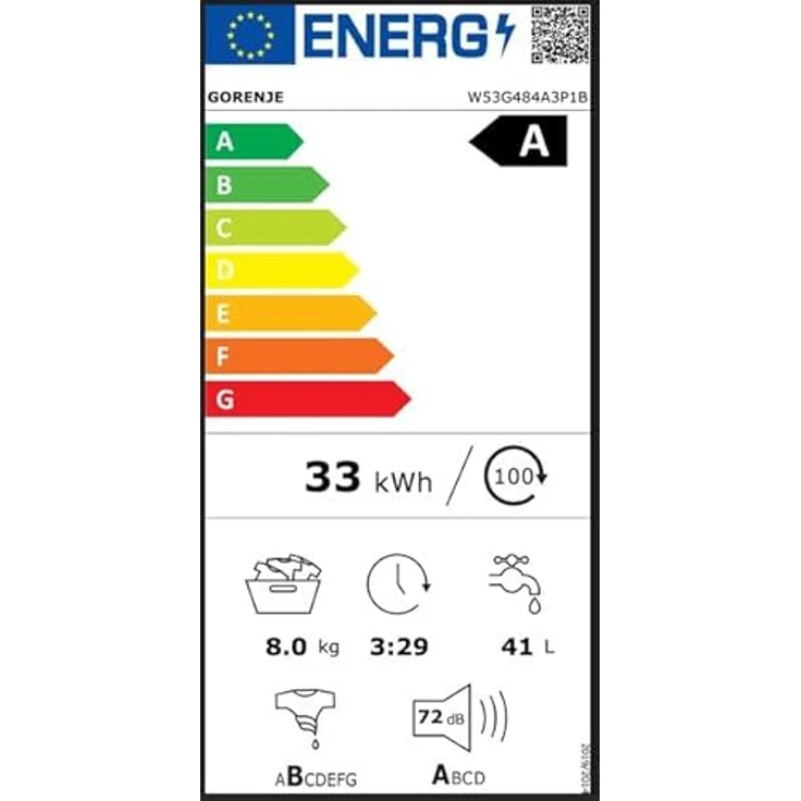 Gorenje W53G484A3P1B Waschmaschine, Freistehend mit 5 Jahre Garantie, weiß – Bild 15