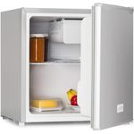 Klarstein Mini Bar, Mini-Kühlschrank, 46 l, Silber, leise, mit Ablagefach und Flaschenregal