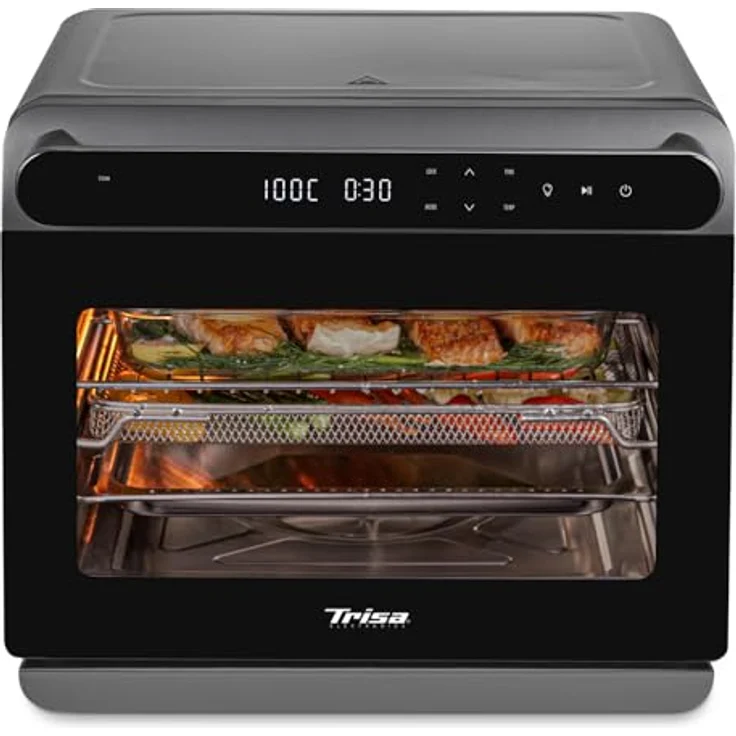 Trisa Dampföfen Air Fusion Pro, 24L Dampfbackofen mit Konvektion, 8 Programme, Edelstahl-Garraum, LED-Display, elektrischer Tischdampfbackofen – Bild 5