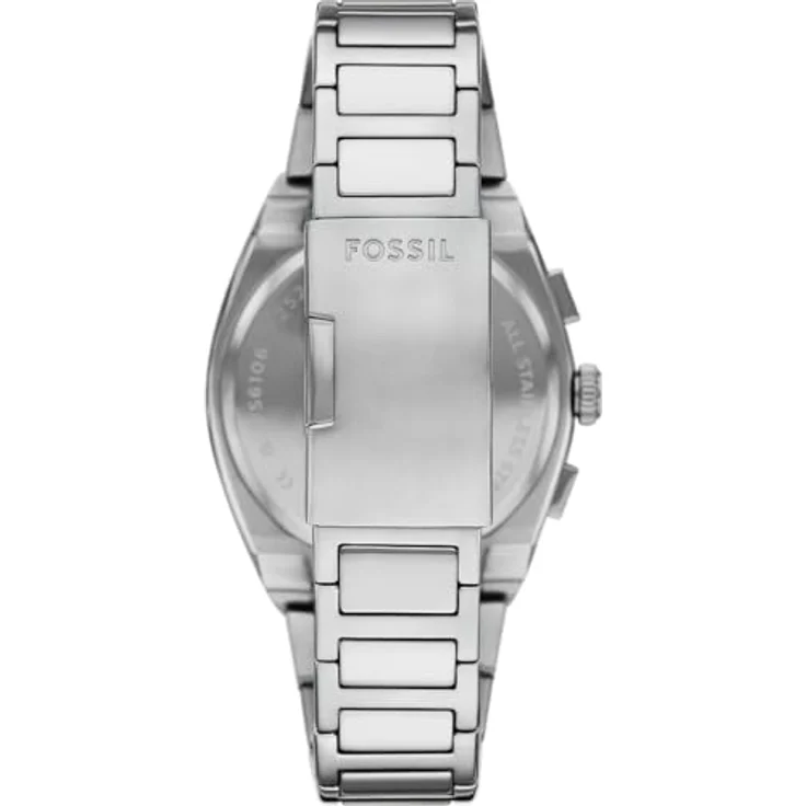 Fossil Herren Analog Quarz Uhr mit Edelstahl Armband FS6104, 44mm Gehäuse, blaues Zifferblatt, wasserdicht bis 50m – Bild 2
