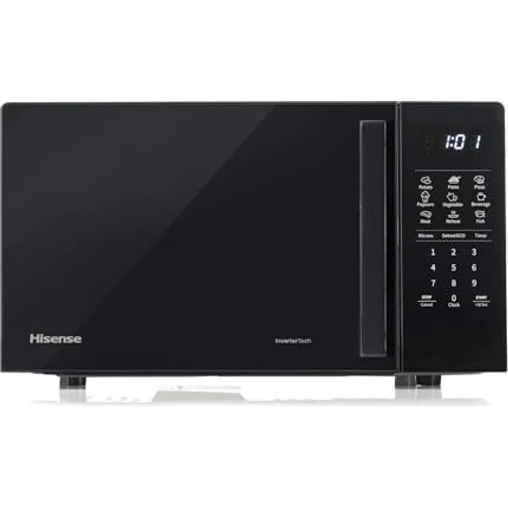 Hisense H20MOBS4I Mikrowelle, 20 l, Schwarz, Inverter Technologie, 1050 W, LED-Display, 10 Leistungsstufen