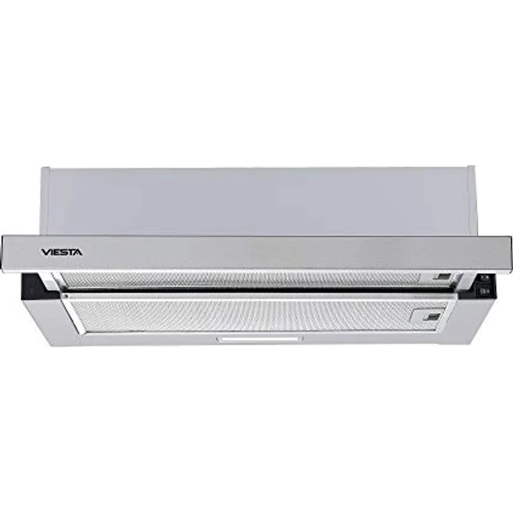 VIESTA® Dunstabzugshaube VDE6065SR, 60 cm Flachschirmhaube aus Edelstahl, ausziehbar, Abluft/Umluft, 333,8 m³/h, 59–64 dB – Bild 2