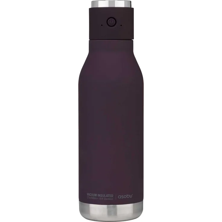 Asobu Wireless Bottle, isolierte Trinkflasche mit Lautsprecher, burgunder, 0.5 L