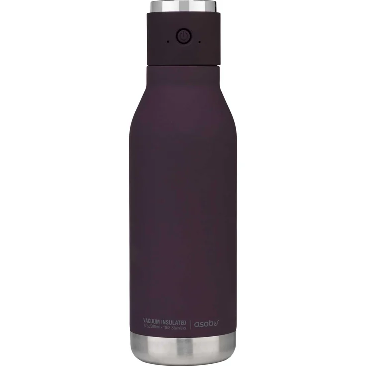 Asobu Wireless Bottle, isolierte Trinkflasche mit Lautsprecher, burgunder, 0.5 L