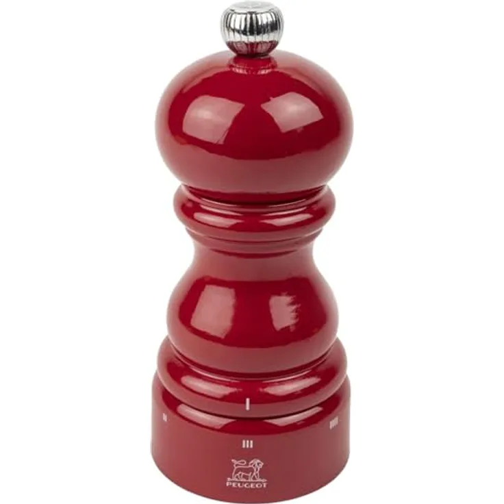 PEUGEOT Salzmühle PARIS 12cm, Passionsrot, Buchenholz lackiert, Zirkonia-Mahlwerk, u'Select System