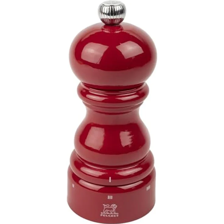 PEUGEOT Salzmühle PARIS 12cm, Passionsrot, Buchenholz lackiert, Zirkonia-Mahlwerk, u'Select System – Bild 1