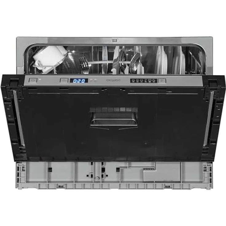 Exquisit EGSP1060-E-030D, Einbau Geschirrspüler für 6 Maßgedecke, 49 dB, 6 Programme, Startzeitverzögerung, schwarz – Bild 5