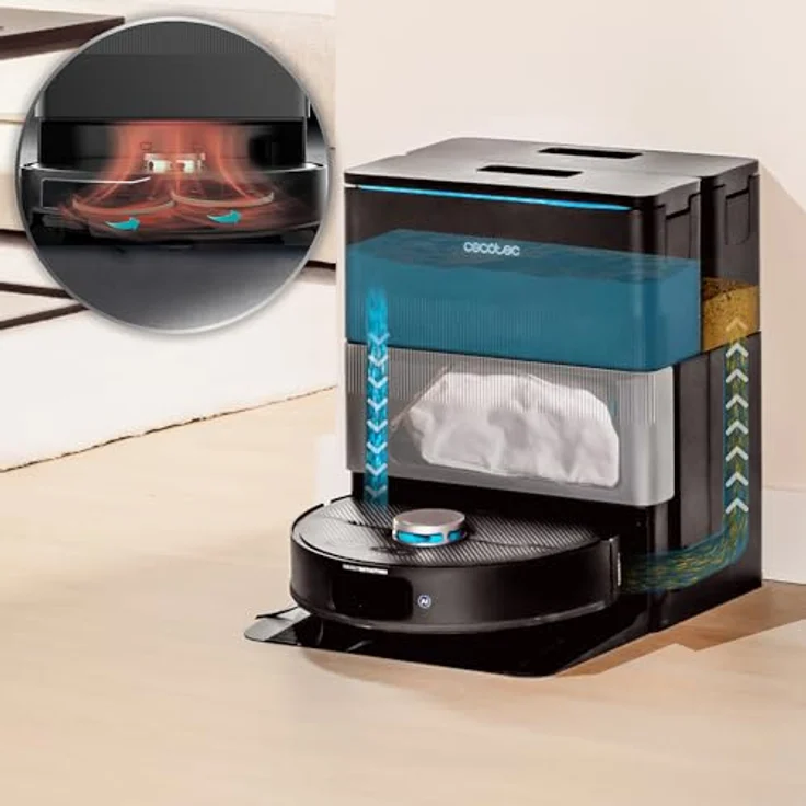 Cecotec Conga X70, Saug- und Wischroboter mit Selbstentleerungsstation, 15000Pa Saugkraft, 4-in-1-Basis, Smartphone-Steuerung und 240 Minuten Akkulaufzeit – Bild 8