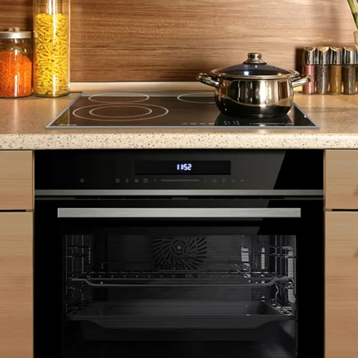 KKT KOLBE Autarkes Herdset SET8019CH59AL, 60cm Einbaubackofen EB8019EDP mit Pyrolyse, Pizzafunktion und 59cm Kochfeld CH5901AL, Touch-Steuerung, Grill, Umluft, Heißluft, Teleskopauszüge, Automatik-Timer – Bild 2