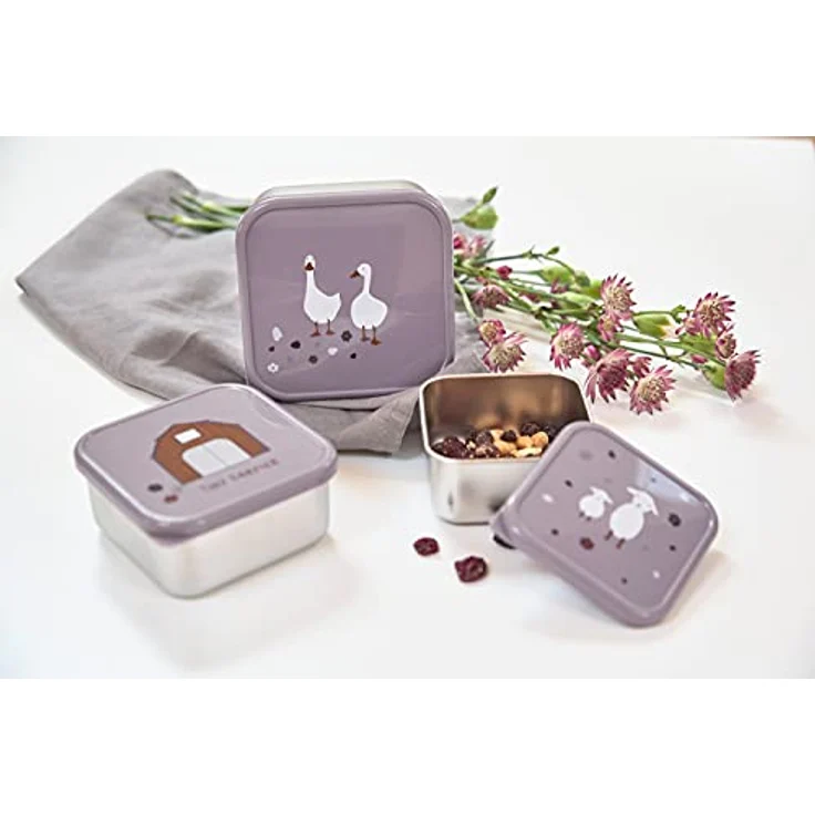 Lässig Snackbox Stainless Steel 3 pcs assorted Tiny Farme (2 Farben) Lilac – Bild 7