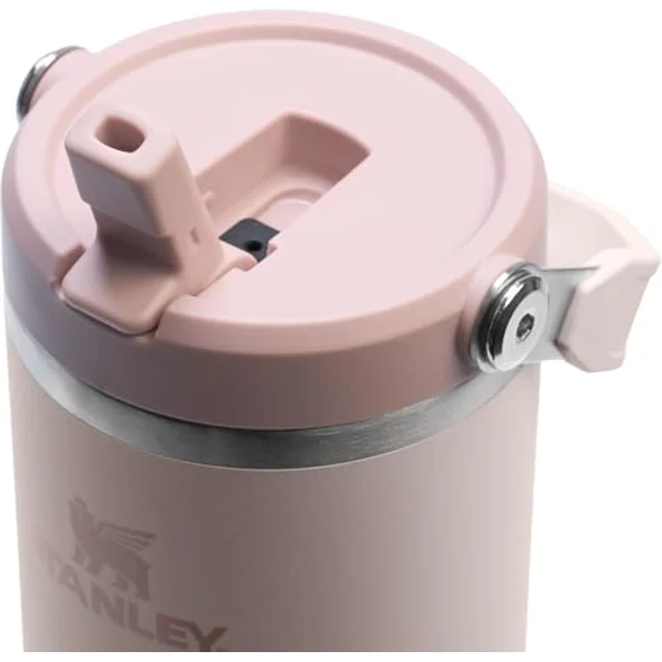 Stanley Ice Flow Go Klapp-Trinkhalm, 870 ml, auslaufsicheres Design, doppelwandige Vakuumisolierung, Rosenquarz – Bild 3