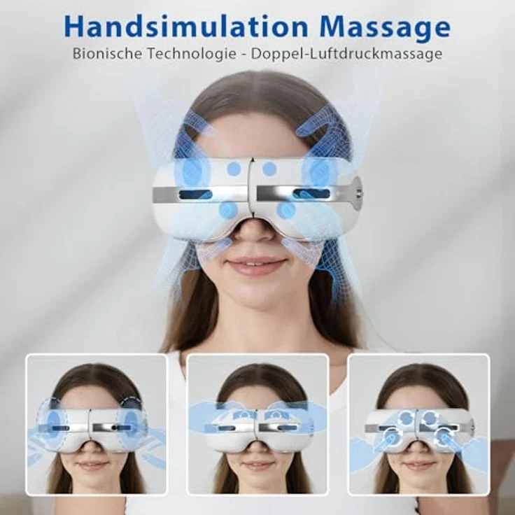 NAIPO Augenmassagegerät mit dualer Heiß- und Kältetherapie, Vibration, Luftkompressionsmassage - Technologisches und platzsparendes Design – Bild 4