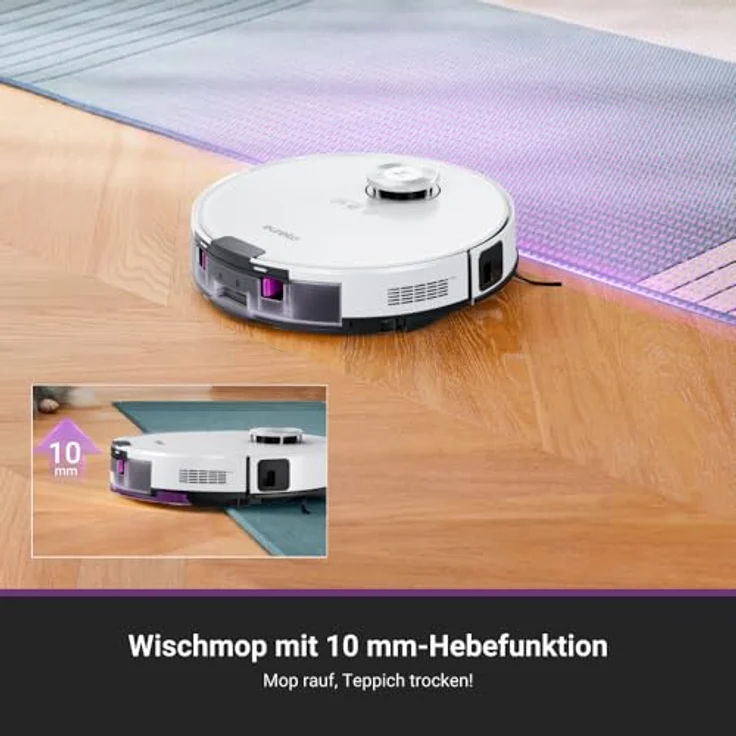 Eureka Saugroboter E20 PLUS mit Absaugstation, beutellose Basisstation, Multi-Zyklon-Technologie – Bild 4