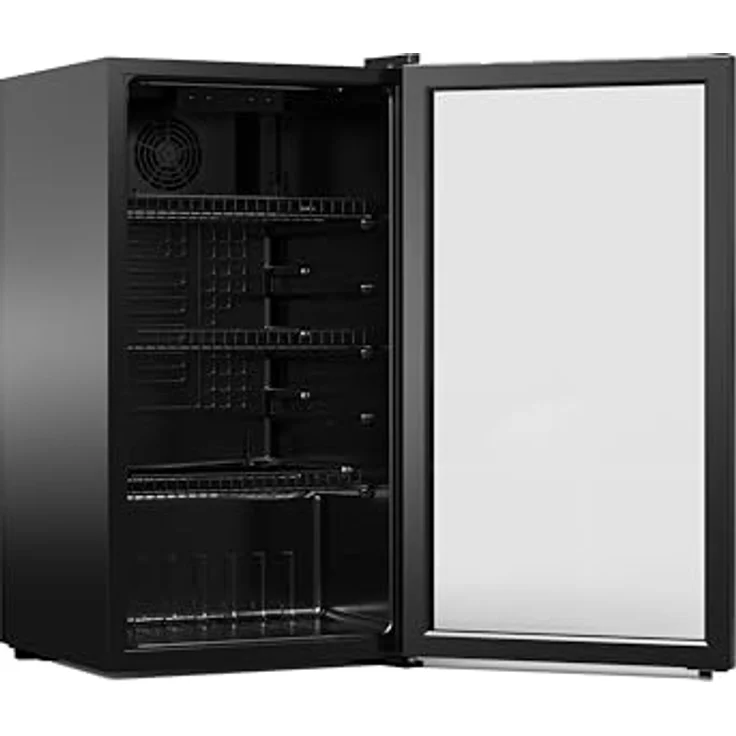 YUNA Cool-View GKS90B Glastürkühlschrank, 89 L, digitale Temperaturanzeige, Umluftkühlung, Touch-Control, schwarz – Bild 5