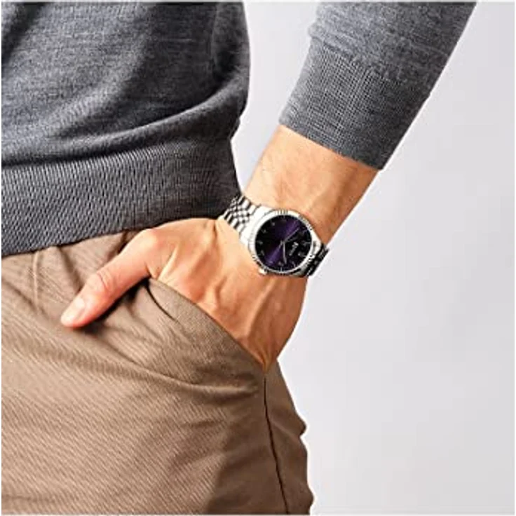 Esprit Quarzuhr ESPRIT Herren-Uhren Analog Quarz, Klassikuhr, Edelstahl, IP-Gun/poliert/teilvergoldet, gelb, arabische Ziffern, blaues Ziffernblatt - Preisvergleich – Bild 5