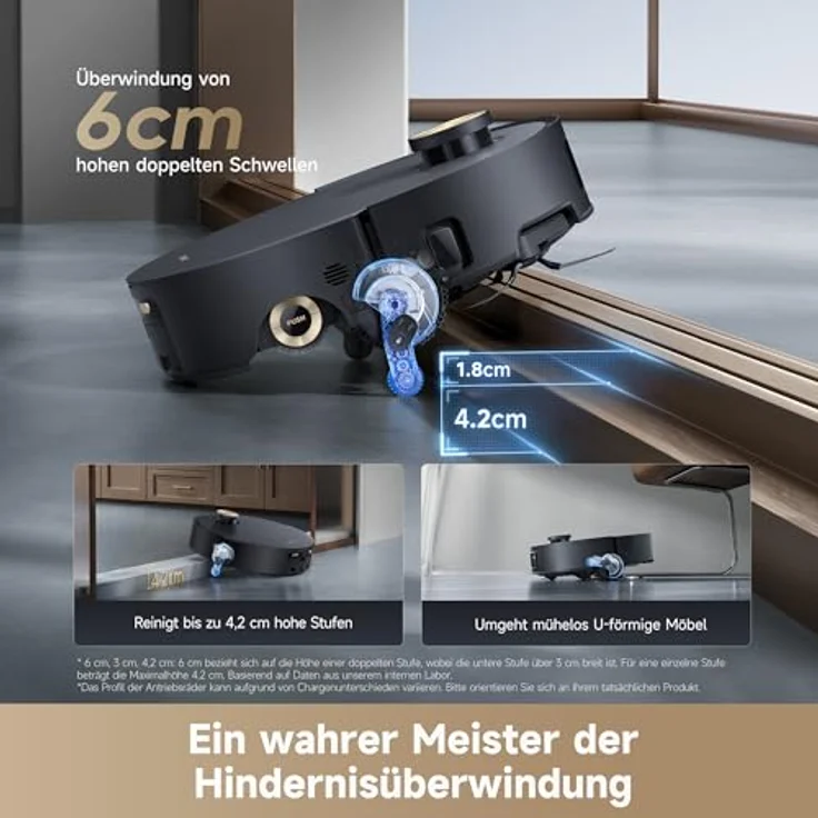 dreame Aqua10 Roller-Saugroboter mit AquaRoll-Wischer, 30.000 Pa Saugkraft, 6 cm Hindernisüberwindung, automatischer Leerung und Selbstreinigung – Bild 5
