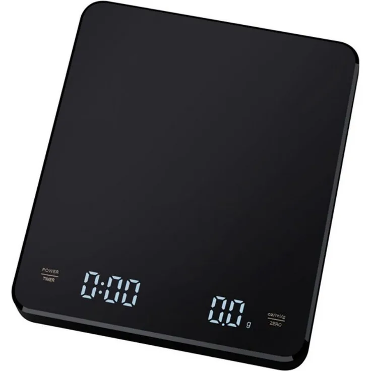 HUGERSTONE Küchenwaage HS-300, Digitale Lebensmittelwaage mit 3 kg Tragfähigkeit, 1 g Genauigkeit, kompakte Größe 15x13x2,25 cm, mit Tara-Funktion, automatischer Abschaltung und Timer