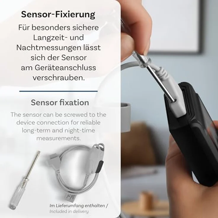 Pulox Pulsoximeter PO-650A, Handheld Puls- und SpO2-Messgerät mit externem Sensor für Langzeitmessung und akustischem Warnsignal, in Blau – Bild 4