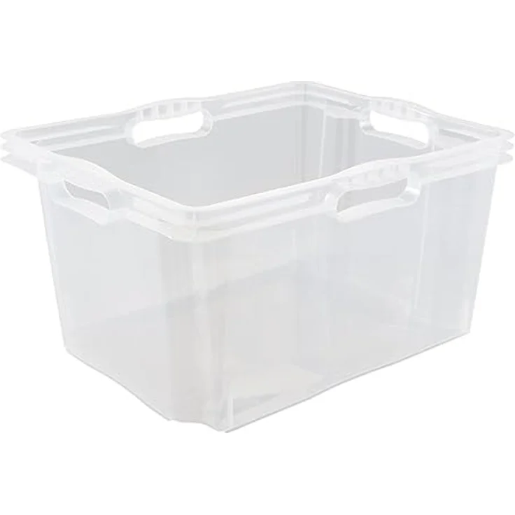 keeeper Aufbewahrungsbox mit integrierten Griffen, Größe: XL, 43 x 35 x 23 cm, 24 l, Franz, Transparent – Bild 3