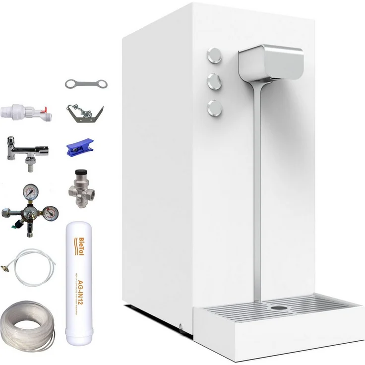 BieTal Italbedis Flux Slim Plus, Wassersprudler Set 42-tlg, Sprudelwasseranlage für bis zu 15 Liter Trinkwasser pro Stunde, schwarz