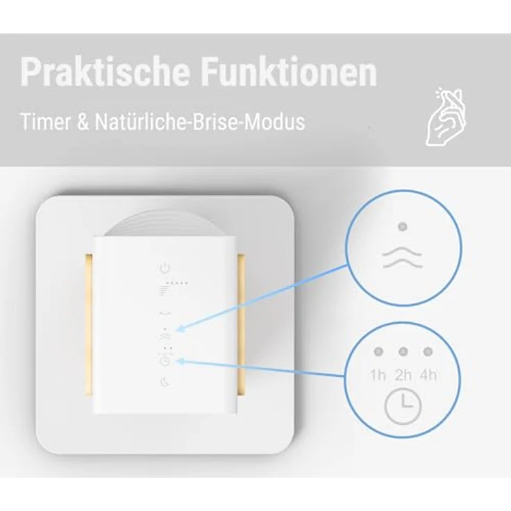 Stadler Form Nick, Leiser Turmventilator mit Schwenkfunktion, 10 Geschwindigkeitsstufen, Timer und Fernbedienung, Schwarz mit natürlichem Bambus – Bild 4