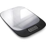 EUROPAPA® Küchenwaage digital, 1G/5KG Grammwaage mit großem LCD-Anzeige, Digitalwaage Briefwaage mit Großer Edelstahl Wiegefläche, 5 Maßeinheiten, Tara-Funktion