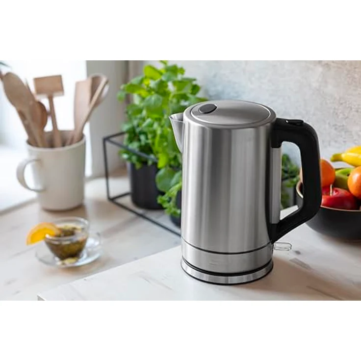 MPM MCZ-121M Wasserkocher, 1,7L Edelstahlgehäuse, 2200W, automatische Deckelöffnung, blauer Wasserstandsanzeiger, austauschbarer Filter – Bild 4