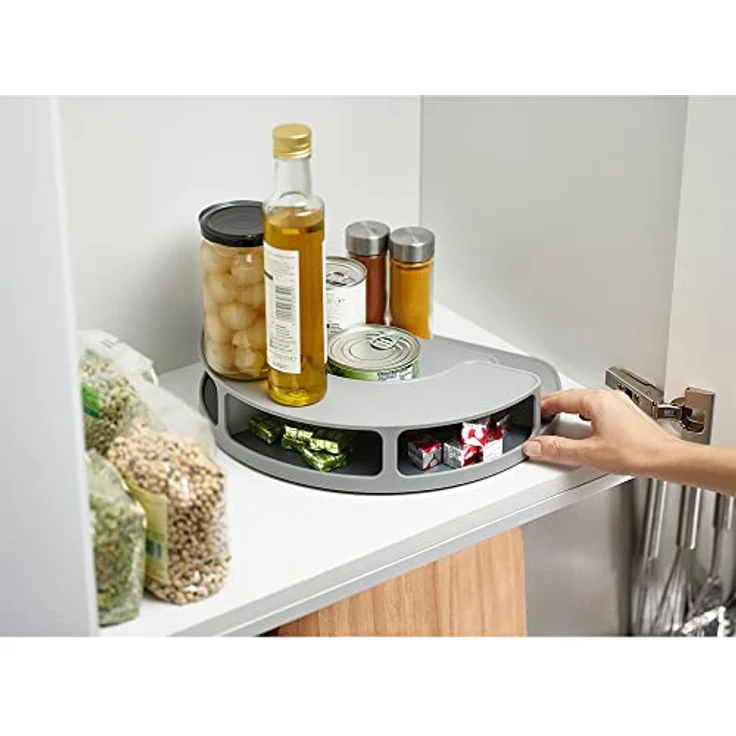 JosephJoseph CupboardStore Drehbarer Stufenorganizer mit Staufächern auf der Rückseite Edelstahl-Grau – Bild 7