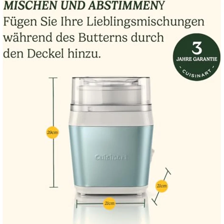 Cuisinart I31GE Iced Dessert Maker Eismaschine, 1,4 Liter, pistaziengrün – Bild 6