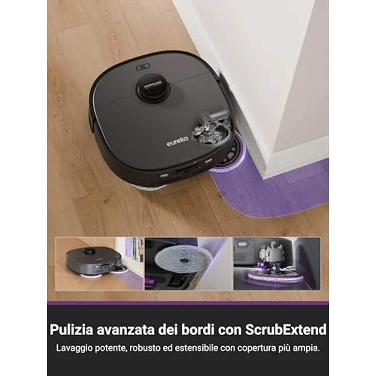 EUREKA J15 Pro Ultra Roboterstaubsauger Bodenreiniger, leistungsstarker 16200 Pa, warmes Wasser bei 75 ℃, KI Kartierung, Selbstreinigung - Weiß – Bild 4