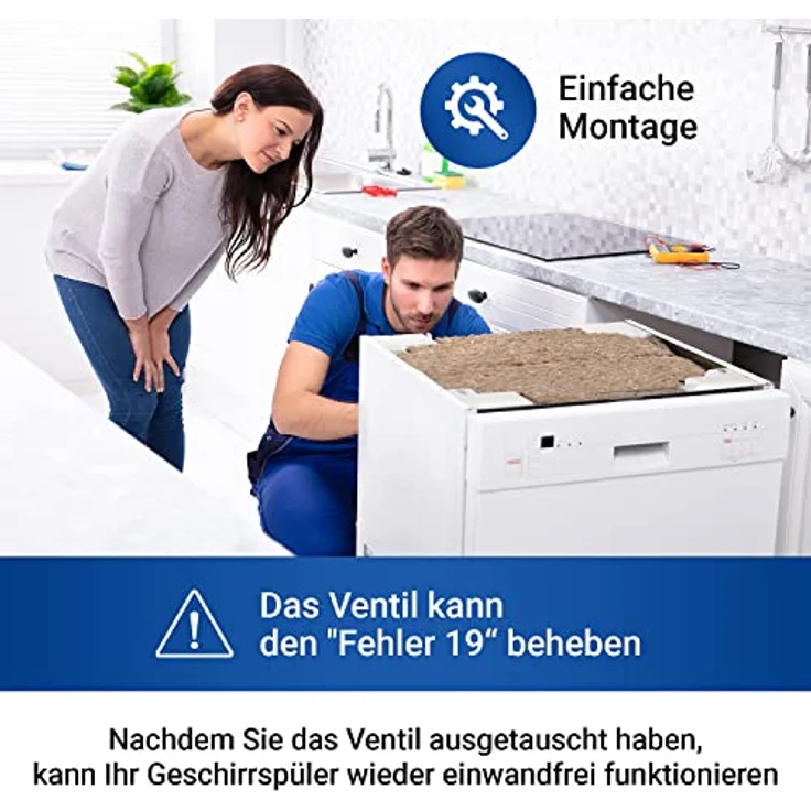 VIOKS Bosch Magnetventil Ventil Ersatz für 00631199 für Bosch Spülmaschine Ersatzteile/Fehler E19 Geschirrspüler Siemens/Ablaufventil Bosch/Wassertasche Siemens Geschirrspüler Ersatzteile – Bild 3