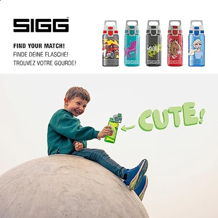 SIGG VIVA ONE Kinder Trinkflasche (0.5 L), schadstofffreie Kinderflasche mit auslaufsicherem Deckel, einhändig bedienbare Wasserflasche für Kinder – Bild 5