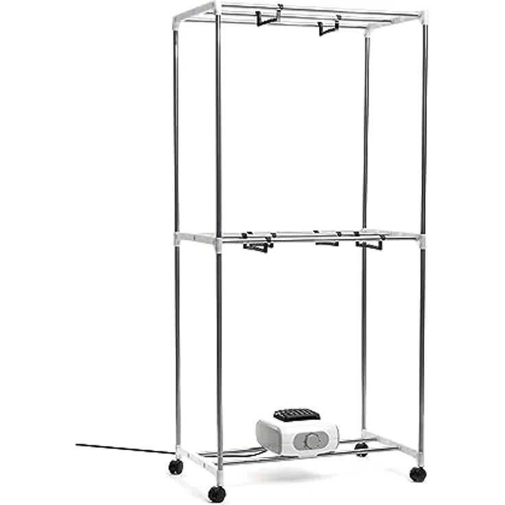 InnovaGoods Tragbarer elektrischer Wäschetrockner mit 2 Höhen Dupledry 1200 W, Antibakteriell, Timer, tragbar, weiß – Bild 3