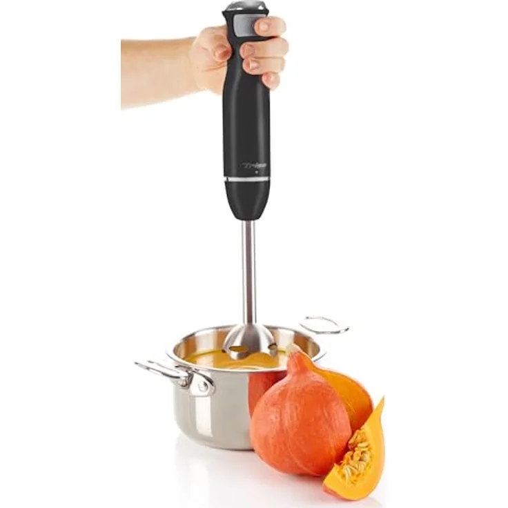 Trisa Diners Edition, Stabmixer mit 600W Leistung, intelligentem Steuerknopf und Edelstahl-Mixfuss, Schwarz – Bild 2